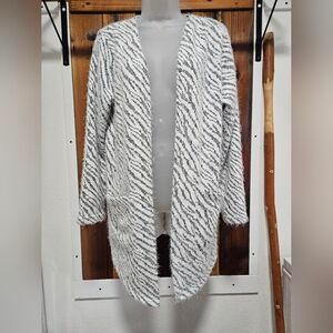 Maurices Black and White Zebra Cardigan